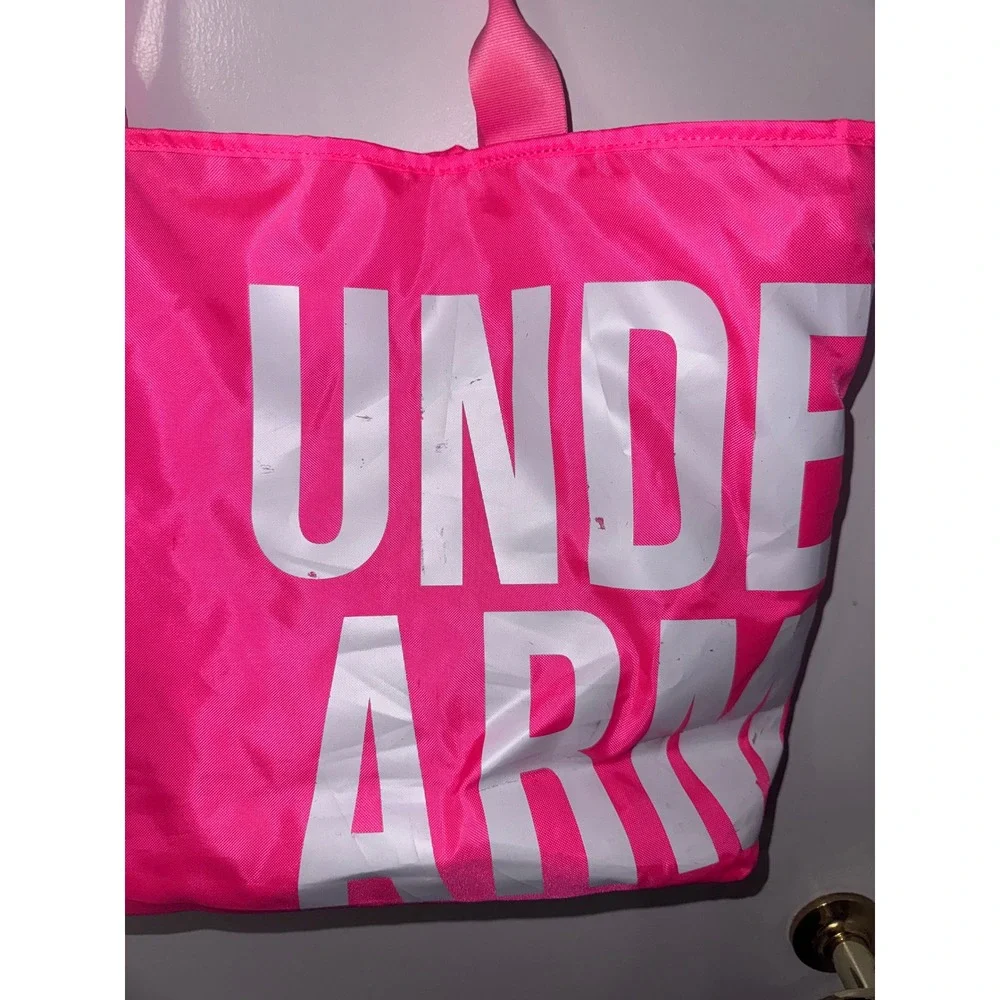 Under Armour Power In Pink Tote Bag Neon Pink Breast Cancer Awareness Gym Pouch